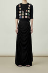 SWAYING/KNIT crochet patchwork vest SW24RE1T03 black